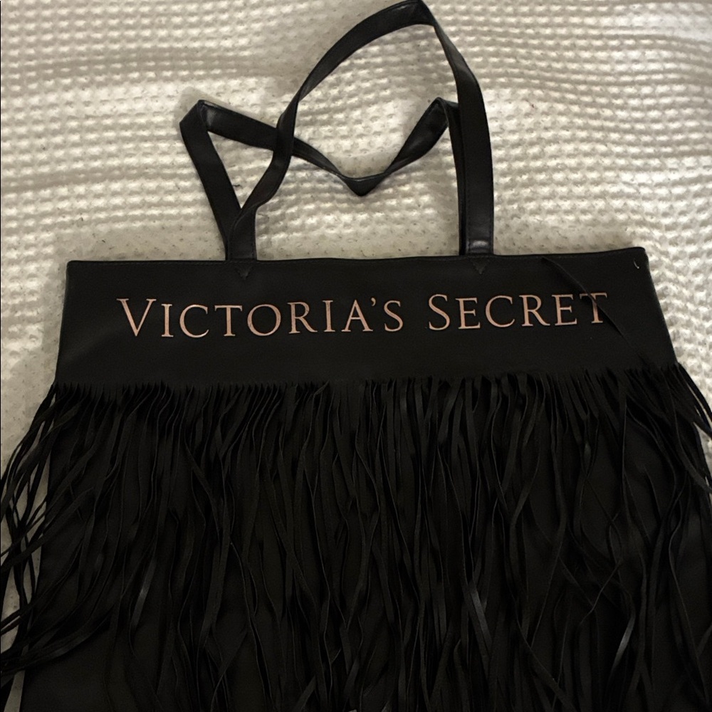 Victoria's Secret Black Fringe Tote